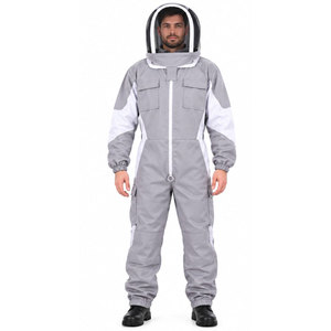 Tenue d'apiculteur ventilée à 3 couches en coton, avec voile en maille non inflammable et protection ronde pour les mains - Product Image 3
