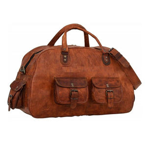 Nouveau sac de voyage en cuir Crazy Horse personnalisé, grande capacité, sac de sport portable pour hommes, sac de voyage en cuir véritable pour courtes distances - Product Image 3