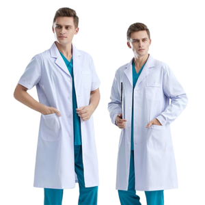 Blouse de laboratoire blanche pour homme en coton et polyester tissé, uniforme d'hôpital pour usage médical - Product Image 5