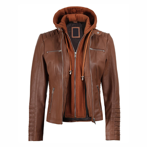 Veste en cuir pour femme, style streetwear, nouveau design, veste en cuir véritable, couleur unie, veste en cuir pour femme à prix avantageux - Product Image 5