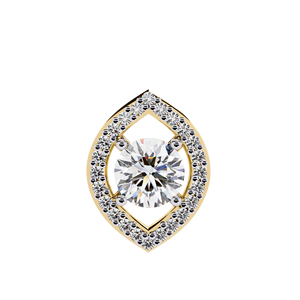 Gold Plated Diamond Pendant Oval Open <b>Frame</b> Charm Round Brilliant Stone Luxury Jewelry for Women - Product Image 5