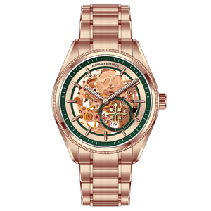 Montre mécanique résistante à l'eau avec fermoir papillon en acier inoxydable, ronde, Alexander Ferros 9262R/06, saphir, automatique, analogique pour homme - Product Image 3