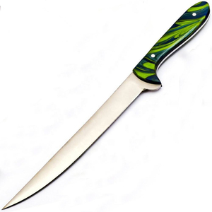 มีดแล่เนื้อสแตนเลสสั่งทำพิเศษ Burraq พร้อมปลอกหนัง ขนาดใบมีด 8 นิ้ว 10 นิ้ว ปลอดภัยสำหรับเครื่องล้างจาน - Product Image 3