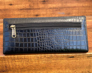ที่ใส่บัตรหนังจระเข้สีดำป้องกันการโจรกรรมสำหรับผู้หญิงที่ใส่บัตรแบบบางออกแบบได้เองแบบใหม่ - Product Image 5