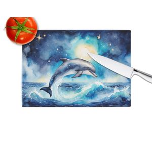 Tabla de cortar de vidrio de mar estrellado de delfín, tabla de servir de cocina de vidrio templado decorativa de gran tamaño, tabla de cortar, plato - Product Image 4