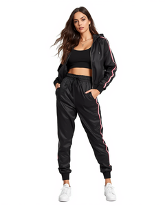 Ensemble de survêtement décontracté en nylon pour femmes, deux pièces - Product Image 1