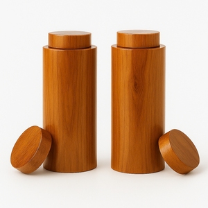 Eco Friendly Large <b>Bamboo</b> <b>Table</b> Top Food Storage Container Natural Kitchen Organizer Sustainable Spice Jar - Product Image 3