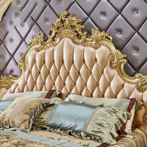 Juego de Dormitorio de Lujo Estilo Europeo Real, Madera de Caoba Sólida, Cabecera Tapizada y Tallada a Mano, Muebles King Size Personalizados - Product Image 5