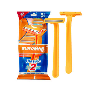 Vente en gros en vrac Rasoir jetable ajustable en acier inoxydable à double lame Moustache Rasage Pochette pour cartes suspendue Jaune Visage - Product Image 5