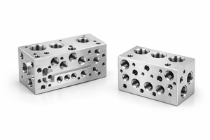 Bloc de raccordement hydraulique usiné sur mesure en métal pour systèmes de puissance fluide industriels - Product Image 4