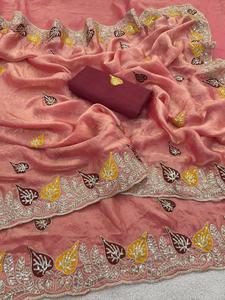 Indian Ethnic Fancy Designer Partywear Saree with Sequins Work for All Special Occasion and Function for Women Trendy Outfit - Product Image 3