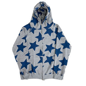 Rhinestone full face <b>zip</b> hoodie cotton fleece oversized <b>zip</b> <b>up</b> hoodie unisex streetwear crystal design - Product Image 5