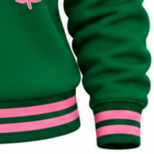 Sudadera de Punto Acanalado Verde para Mujer, con Gráfico Personalizado, Cuello Redondo, Manga Larga, Estilo Casual para el Campus - Product Image 4