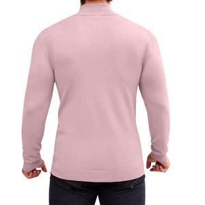 <b>Men's</b> <b>Pink</b> Stand Collar Winter Sweatshirt Custom Regular Fit Long Sleeve Pullover Digital Printing Clean Casual Everyday Style - Product Image 2