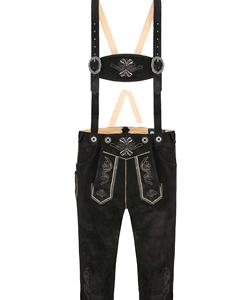 Venta al por mayor de pantalones bávaros personalizados Lederhosen cuero auténtico Lederhose largo para los hombres - Product Image 1