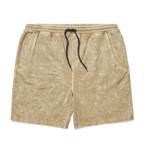 Shorts en coton délavé écologique à marque privée, coupe oversize, en molleton bouclette, personnalisables, grammage lourd - Product Image 1
