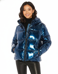 Nouvelle arrivée 2025 – Doudoune courte d'hiver respirante et imperméable en coton matelassé avec capuche pour femme, personnalisable avec logo brodé, grandes tailles - Product Image 2