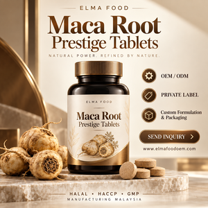 Complément alimentaire Halal à l'extrait de racine de Maca Elma Food, 60 comprimés à croquer, soutien énergétique pour hommes, métabolisme, circulation, GMP HACCP - Product Image 1