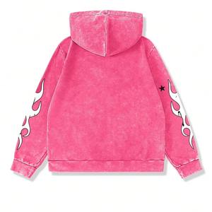 Sweat-shirt à capuche personnalisé avec impression de lettres, sweat-shirt rouge graphique amusant automne/hiver, sweat-shirt à fermeture éclair hip-hop - Product Image 4