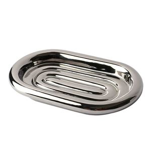 Artistic Metal <b>Soap</b> Dish <b>Holder</b> For Bathroom Countertop With Unique Decorative Style And Water Drain Holes - Product Image 3