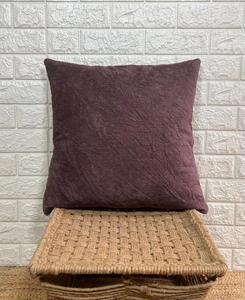 Solid Brown Woven Cotton Linen Square <b>Cushion</b> Cover Plain Zipper Case for Home Sofa - Product Image 1