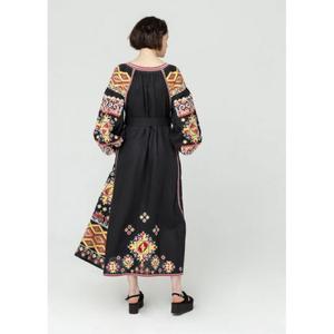 Vestido Maxi Étnico Bordado para Mujer, Estilo Bohemio Vintage, de Algodón Ecológico, con Cintura Natural y Borlas - Product Image 4