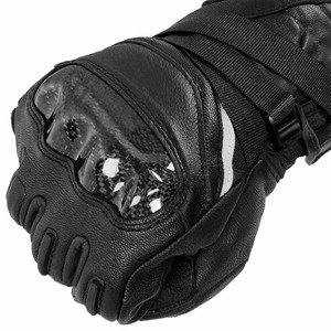 Black Leather <b>Motorcycle</b> Gloves Full Finger Touchscreen Riding Gloves Protective Motorcycling Glove Hook and Loop Closure - Product Image 4