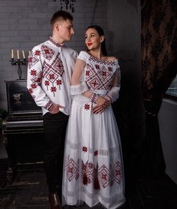 green emerald velvet dress Ethnic embroidered white tunic dress boho Ukrainian Vyshyvanka