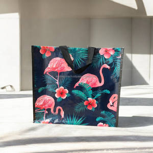 Vente en gros de sacs à provisions de taille moyenne tissés à poignée avec logo personnalisé écologique Sacs à provisions réutilisables en toile de coton laminé fermeture éclair épaule - Product Image 2