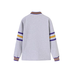 Cardigan en polaire avec logos personnalisés, patch en chenille, logo grec, style universitaire et collégial, vêtements décontractés - Product Image 2