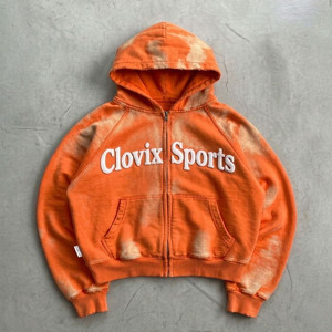 Sudadera Ligera con Cremallera Completa para Hombre Clovix Sports, Sudadera con Logotipo Personalizado, Sudadera con Estampado Puff, Proveedor Mayorista - Product Image 1