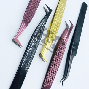 Nouvelle pince à épiler à pointe de fibre pour Extension de cils durable marque privée pince à épiler Volume pince à épiler en acier inoxydable Logo vison - Product Image 6