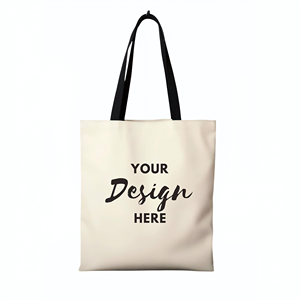 Plain <b>Canvas</b> Promotional Tote <b>Bag</b> with Custom Logo Printing | <b>Large</b> Size Long Handle - Product Image 1