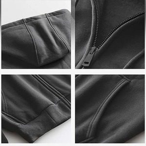 Sweat à capuche zippé style streetwear pour homme, veste décontractée à capuche en tissu doux avec fermeture éclair intégrale et coupe décontractée élégante pour le quotidien - Product Image 5
