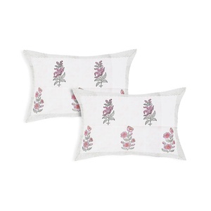 Elegant Hand Block Print Cotton Bedsheet Set Floral Boho Bedspread with <b>Pillow</b> Covers Indian Jaipur Queen King <b>Flat</b> Sheet - Product Image 2