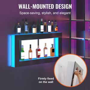 Espositore per Bottiglie di Liquori a LED da 48 Pollici con Controllo RF e App, Mensole da Parete e Espositive - Product Image 3