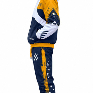 Ensembles de veste et pantalon de survêtement personnalisés de haute qualité, en nylon imprimé, avec fermeture éclair, coupe oversize, coupe-vent, pour hommes - Product Image 4