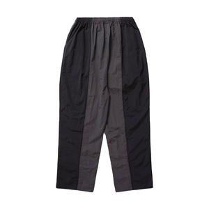 Pantalon Homme Noir à Panneaux, Taille Élastique, Léger en Polyester, Coupe Droite, Tissu Respirant, Idéal pour l'Été Décontracté - Product Image 3