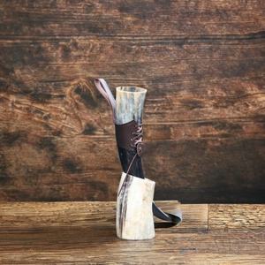 Vikingo auténtico 20 \ "XXL cuerno para beber pulido indio cuerno de buey artesanía con 2 fundas hechas a mano - Product Image 5