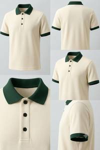 Camiseta de Hombre con Cuello en Contraste Antiarrugas, de Punto, Manga Corta, Corte Regular, con Patrón, Logotipo Personalizado, Uniforme - Product Image 5