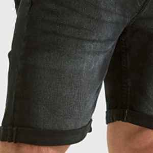 Shorts en denim imprimé de qualité supérieure, nouveau design, couleur noire, broderie personnalisée, shorts en jean pour hommes - Product Image 6