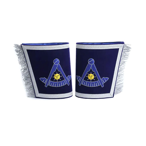 Manchettes de regalia maçonniques de haute qualité, brodées à la main, écologiques, avec épingle de sécurité magnétique, personnalisables - Product Image 6