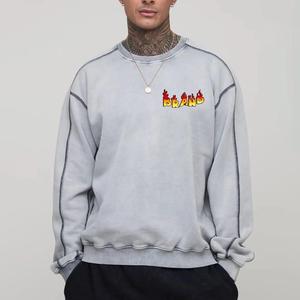 Sweat-shirt décontracté de haute qualité, style hip-hop, col rond, en molleton, pour homme, taille oversize - Product Image 1