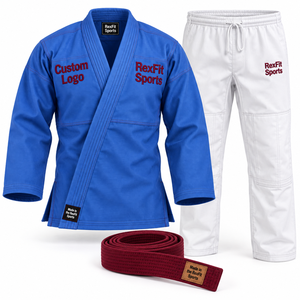 Uniforme de BJJ Bordado con Chaqueta, Pantalones y Cinturón de Algodón para Entrenamiento Diario, Traje de Jitsu Más Vendido, OEM - Product Image 2
