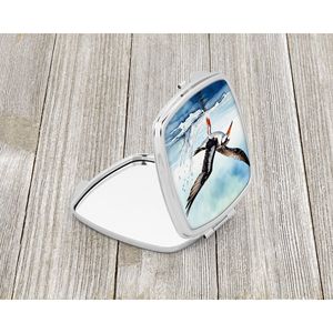 Black Skimmer Compact Travel <b>Makeup</b> <b>Mirror</b> <b>for</b> Women Foldable Handheld Pocket <b>Mirror</b> Decorative Gift Idea - Product Image 2