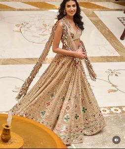 New Updated Handwork Beads Imported Silk <b>Fabric</b> <b>for</b> Premium Ethnic Wear Bridal Dresses Gowns & Designer Apparel - Product Image 4