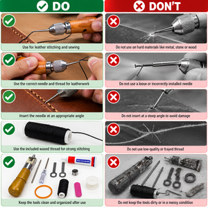 Kit de Costura de Cuero de Varias Piezas con Agujas, Hilo y Herramientas para Joyería ZetomedPro - Product Image 4