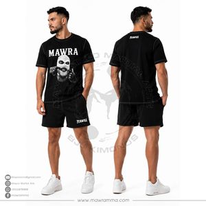 Mawra Martial Arts Custom Screen Print Balaclava Graphic T-Shirt <b>Mens</b> Streetwear <b>Black</b> Short Sleeve Cotton Tee Casual Urban Tops - Product Image 2