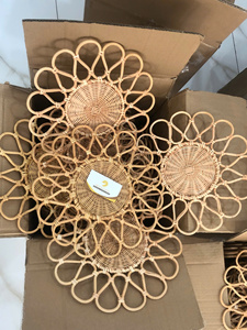 Handmade Natural Rattan Placemat <b>Round</b> Woven Dining <b>Table</b> <b>Mats</b> Stylish Charger Plates for Wedding Party Home <b>Table</b> Decoration - Product Image 4