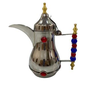 Arabic Coffee <b>Pot</b> Metal Dallah Middle East Style <b>Tea</b> Drinking <b>Set</b> Durable Hand Hammered Silver Gold Finish - Product Image 6